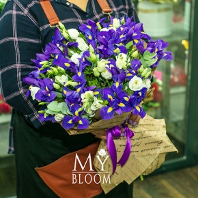Букет из ирисов и эустом в Кашире