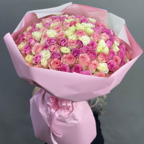 Букет из 151 кенийской розы микс (40 см) в Кашире