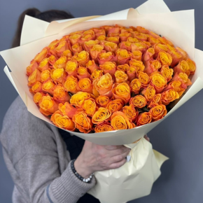 Букет из 101 огненной розы (40 см) в Кашире