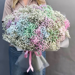 Букет "Леденец" из 25 радужных гипсофил  в Кашире