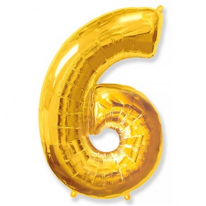Шар гелиевый цифра 6 (40х102 см) в Кашире