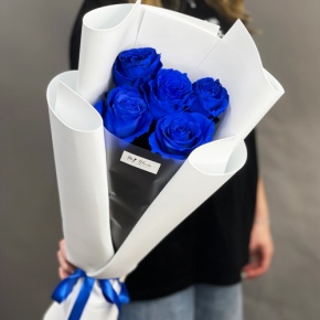 Букет из 5 синих роз Эквадор в Кашире