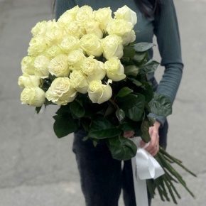 Монобукет из 25 роз Эквадор Мондиаль (80 см) в Кашире