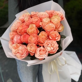 Букет из 23 пионовидных роз Эквадор сорта Кахала (60см) в Кашире