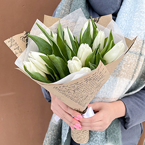 Букет 11 белых тюльпанов в Кашире