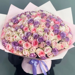 Букет из 101 розы нежный микс (40 см) в Кашире