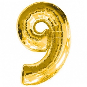 Шар гелиевый цифра 9 (40х102 см) в Кашире