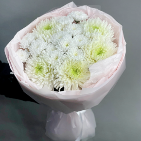 Букет из микса белых хризантем Магнум  в Кашире