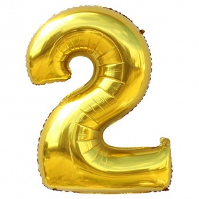 Шар гелиевый цифра 2 (40х102 см) в Кашире