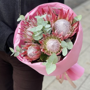 Букет из 5 протей и эвкалипта в Кашире