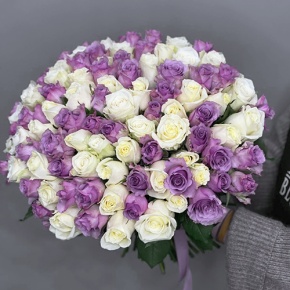 Букет "Фиолетовый микс" из 101 розы (40 см) в Кашире