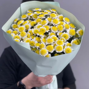 Букет "Моё солнышко" из 17 хризантем сантини  в Кашире