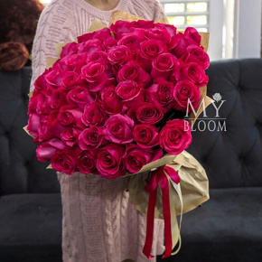 Букет 51 роза Эквадор Пинк Флоид (60 см) в Кашире
