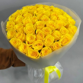 Букет "Золотце" из 51 лимонной розы (40 см) в Кашире