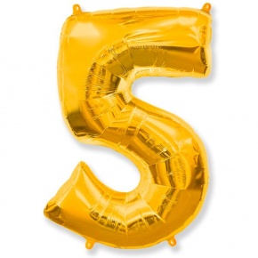 Шар гелиевый цифра 5 (40х102 см) в Кашире