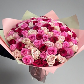 Букет "Ода любви" из 101 розы микс (40 см) в Кашире