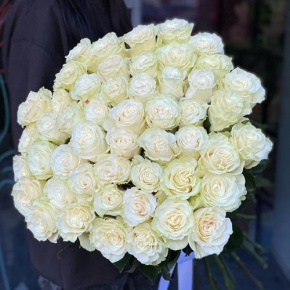 Букет из 51 розы Эквадор Мондиаль под ленту (80 см) в Кашире