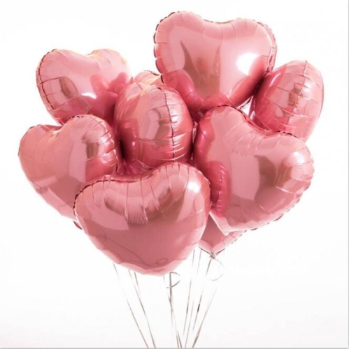 Сердце розовое фольгированный шар с гелием (45 см) в Кашире